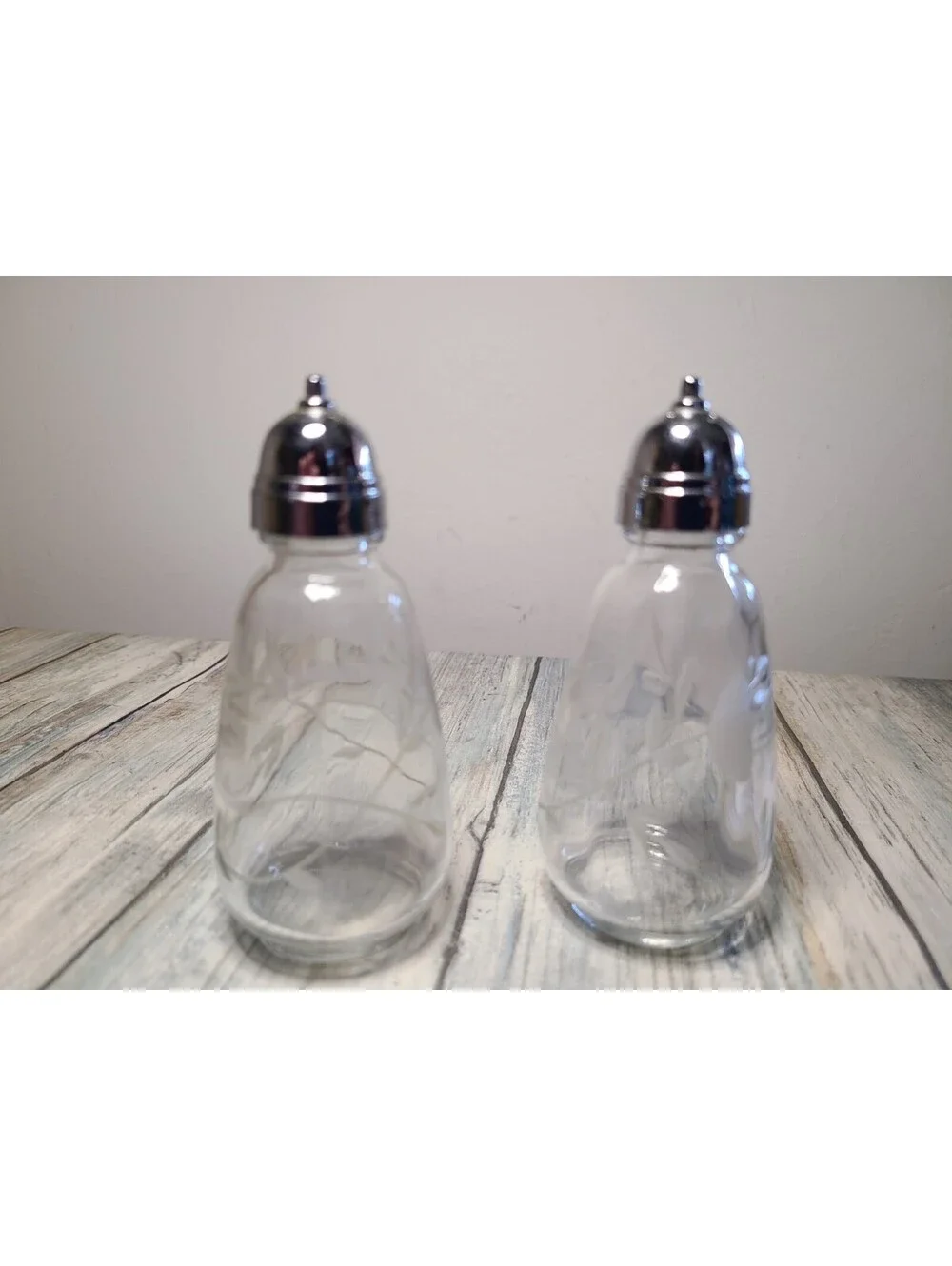 Vintage Etched Salt And Pepper Shaker